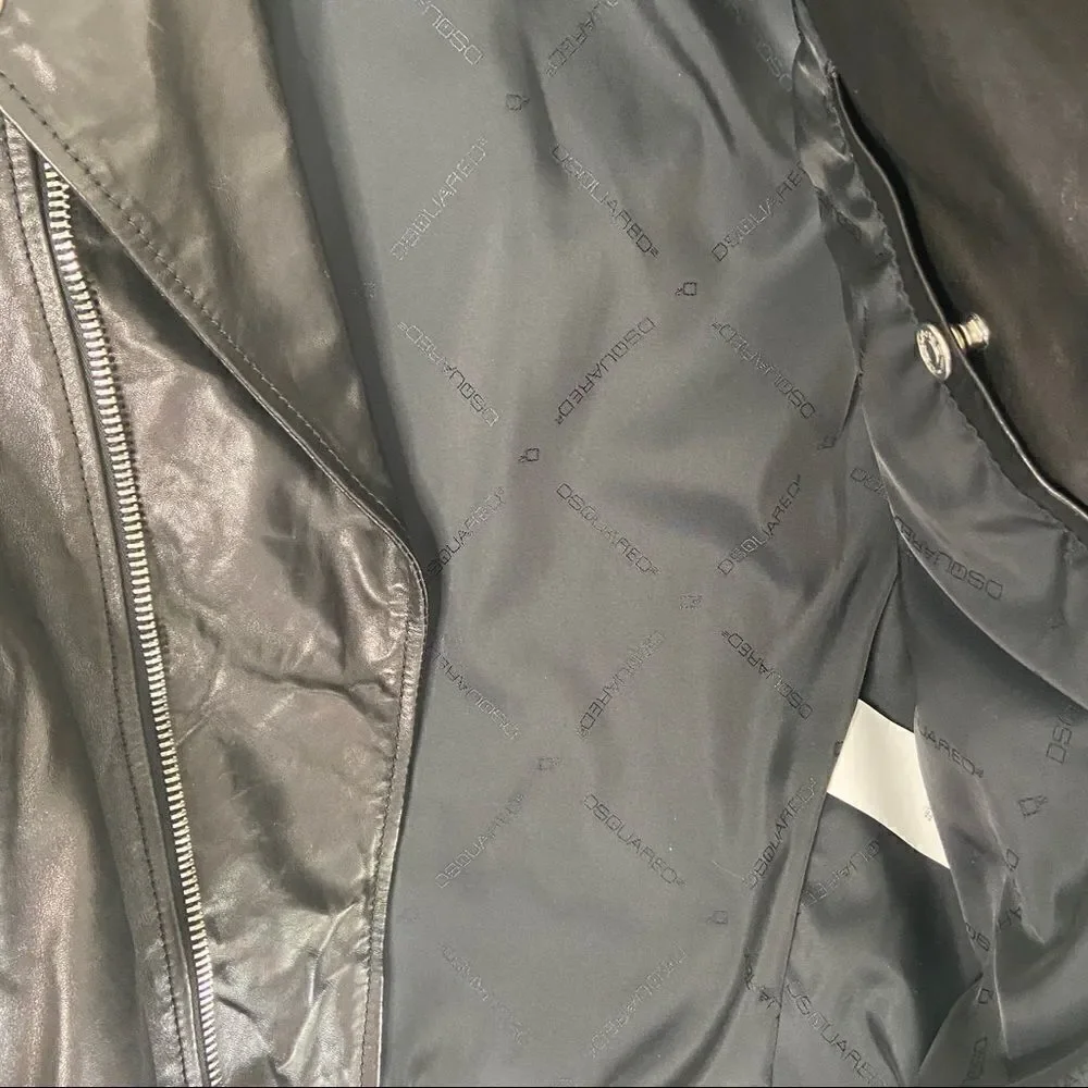 VINTAGE DSQUARED2 RARE BORN IN 1964 STUDDED LEATHER JACKET